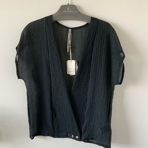 Black almost see-through cardigan/vest